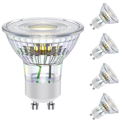 novapollo 4er GU10 LED Neutralweiß 4000K GU10 LED Lampe 5.7W 600LM Ersetzt 75W Halogenlampe 38 Abstrahlwinkel Nicht Dimmbar Energiesparende Reflektorlampen Energiesparlampe