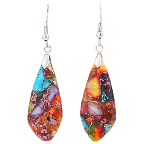VALICLUD 1 Paar Bunte -Stein-Tropfenohrringe Creolen für Mädchen Fascinator-Herstellungszubehör Statement-Ohrringe Frauen Ohrringe Schmuck Temperament Kaiserstein Anhänger Fräulein