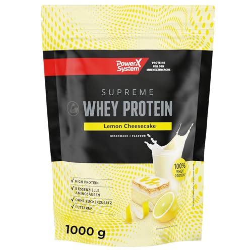 Whey Protein Pulver Lemon Cheesecake 1kg 33 Portionen zum Muskelaufbau