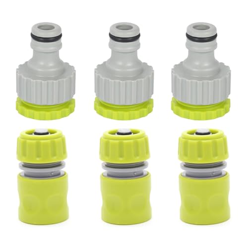 HAFRILY 6 Stück Gartenschlauch Schlauchanschluss für 1 2 Zoll Schlauchanschluss und 3 4 Zoll Schlauchanschluss Schlauchverbinder für Garten Wasserhahn Schnellkupplung