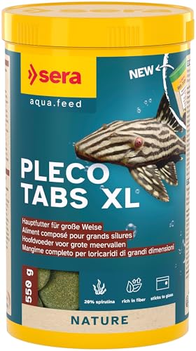 sera Pleco Tabs XL 1.000 ml 550 g Boden- BZW. Hafttabletten für größere Aquarium Welse Bodenfische 19% natürliches Spirulina unterstützt Verdauung Gesundheit Wasserfreundlich formstabil