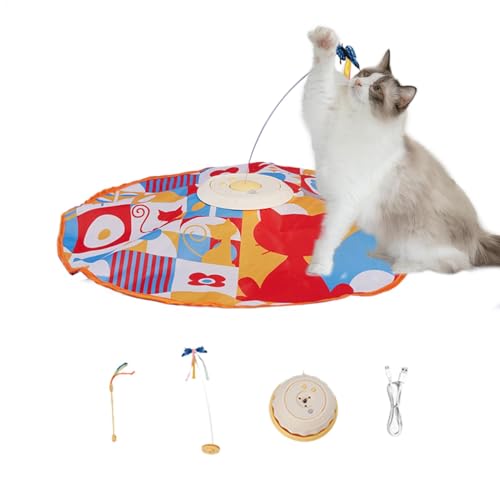 Gvblkq Interactive Cat Toys for Indoor Cats Rechargeable Wand Feather Toys Indoor Cat Kitten Wand Toy Fluttering Butterfly Cat Toy Moving Feather Wand Toy for Cats Rechargeable Cat Toy for