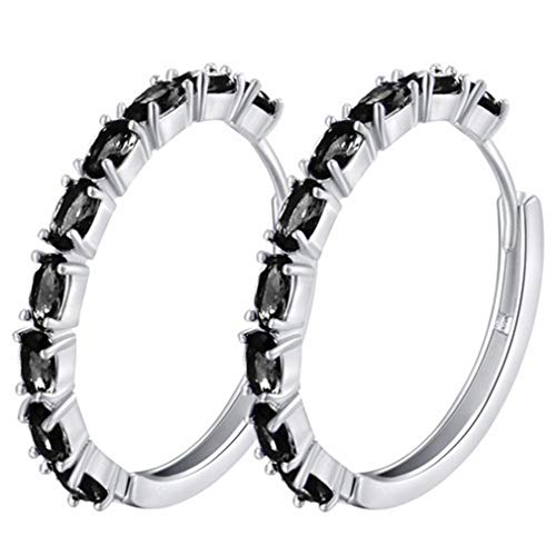 YAZILIND 18 Karat Weißgold Überzogene Creolen Große Runde Loops Ohrringe Gepflasterte Zirkon Halo CZ Frauen Ohrschmuck 5