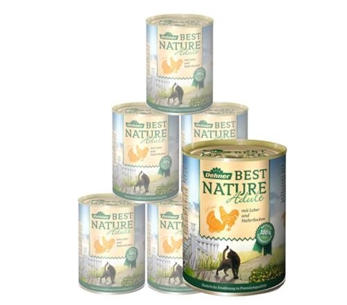 Dehner Best Nature Katzenfutter Adult Geflügel und Leber mit Haferflocken 6 x 400 g 2.4 kg 400g 6er Pack