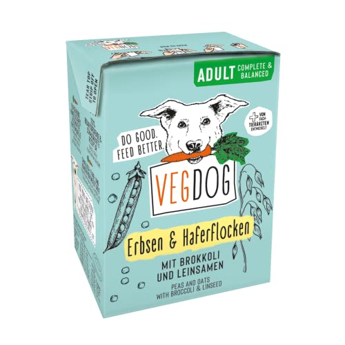 VEGDOG Adult Hunde Nassfutter veganes Alleinfuttermittel hypoallergen 10x 200gr Tetra Pak feuchtes getreidefreies Hundefutter nass Allergiker