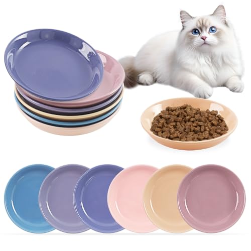 6 Stück Futternapf Katze - Katzen Napfset - Katzennapf Keramik - Katzennapf ErhöHt - Napf Katze - Katzen Fressnapf - ErhöHter Futternapf - Weiss