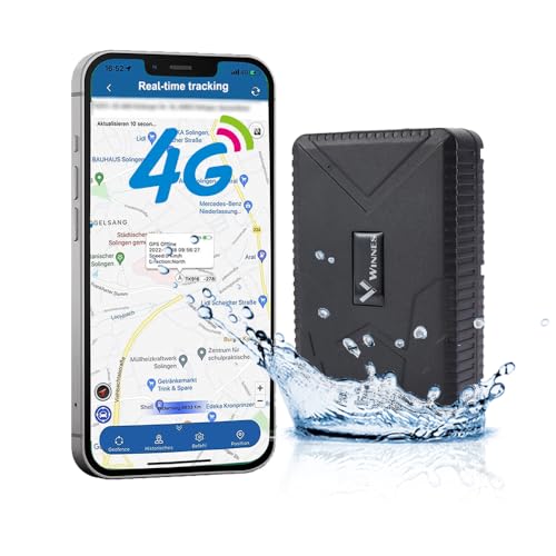 Winnes GPS Tracker 4G Auto Bereitschaft 90 Tage Mit Kostenlosen Apps Für Pkw Weltweite Ortung Verfolgung IP58 Wasserdicht Starker Magnet