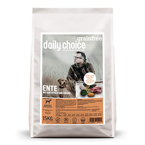 daily choice grainfree   15kg   Ente   Getreidefreies Trockenfutter für Hunde   Monoprotein Hundefutter Frischfleisch   Enthält Chicor e Grünlippmuschel wertvolle Kräuter