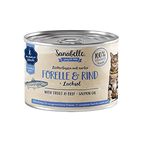 Sanabelle mit Forelle Rind 6 x 195g Katzenfutter nass