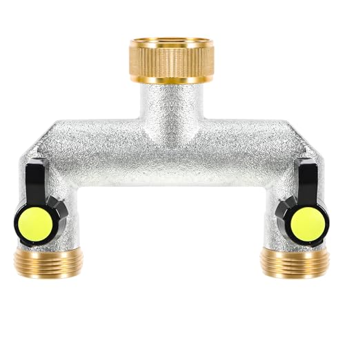2 Wege Verteiler Wasser Wasseranschluss Verteiler Hahnverbinder 3 4 Messing Wasserhahn Wasserverteiler Gartenschlauch Adapter Wasserdurchfluss Regulier und Absperrbar für Garten Bewässerung System