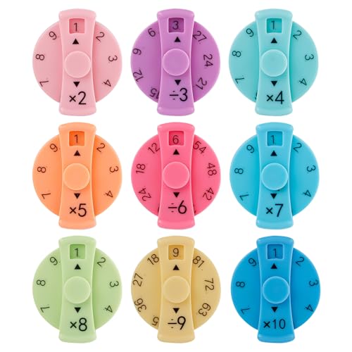 9 Stück Mathe Fidget Spinner Spielzeug für die Frühe Mathematikbildung für Kinder 9 Stile Buntes Mathe Fidget Spielzeug für den Heimunterricht Multiplizieren Und Dividieren