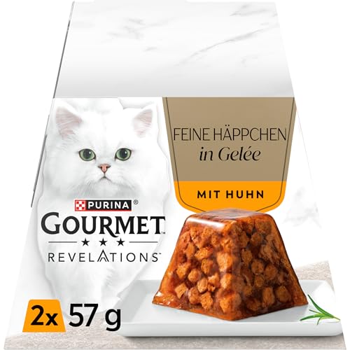 GOURMET Revelations Katzenfutter nass in Gel e mit Huhn 24er Pack 24 x 57g
