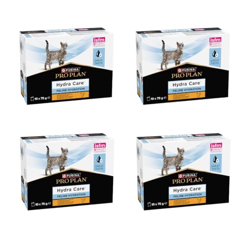 Purina PRO PLAN Hydra Care Katze 4er Pack 4 x 10 x 75 g Ergänzungsfuttermittel für ausgewachsene Katzen Kann dabei helfen die Wasseraufnahme zu erhöhen Im Frischebeutel
