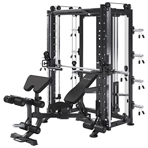 MAXXUS Multipresse 10.1 - mit Hantelbank Rudern Klimmzug Dip-Station Kabelzug Latzug Beinstrecker Bandrücken bis 300 kg - Kraftstation Power Rack Smith Machine Multistation Power Cage