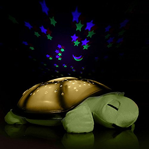 LED Schildkröte Projektor Nachtlicht Sternenhimmel Lampe Einschlafhilfe für Kinder 4 Melodien