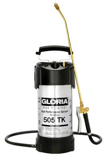GLORIA Hochleistungssprühgerät 505 TK Profiline 5 L Füllinhalt Profi-Drucksprüher aus rostfreiem Edelstahl Mit Zeigermanometer und Kompressoranschluss 6 bar Ölfest