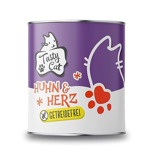 Tasty Cat Nassfutter für Katzen Huhn Herz 6 x 800g. getreidefrei zuckerfrei