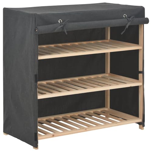 Gecheer Schuhschrank mit Abdeckung Grau 79 x 40 x 80 cm Stoff Schuhregal Organizer Schuhschrank für Flur Wohnzimmermöbel Diele Flur Treppenhaus248195