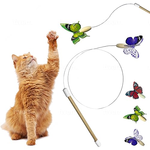 Butterfly Bouncer - Schmetterling auf Draht springt um den Flug eines echten Schmetterlings nachzuahmen Interaktives Katzenspielzeug Katzen Kätzchen spielen Fangen Jagd Übung Komfortabler