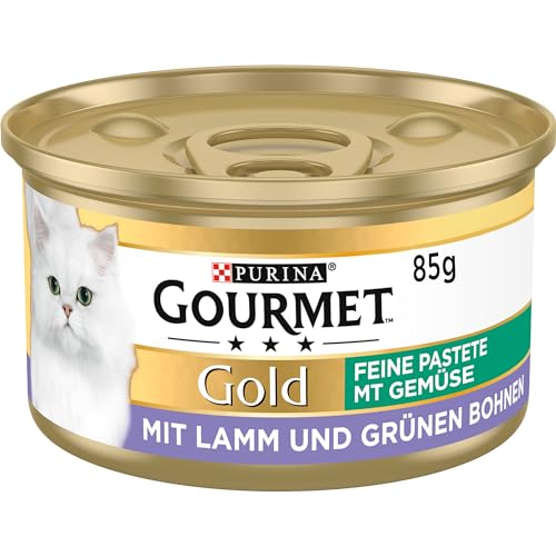  PURINA Gold Feine Pastete mit Gemüse Katzenfutter nass mit Lamm und grünen Bohnen 12er Pack 12x 85g
