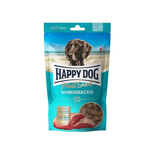 Happy Dog 60699 - Meat Snack Nordseeküste - Leckerli für Sensible Hunde aus getrocknetem Entenfleisch - 75 g Inhalt