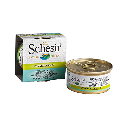 Schesir Thunfisch Goldbrasse in Brühe 24x 70g Katzenfutter