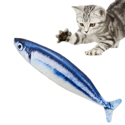 Katze Fisch Katzenminze Spielzeug Realistisches Plüsch-Fisch-Katzen-Kauspielzeug Haustierzubehör für Kätzchen Katzen Interaktives Zahnungstraining Beißen
