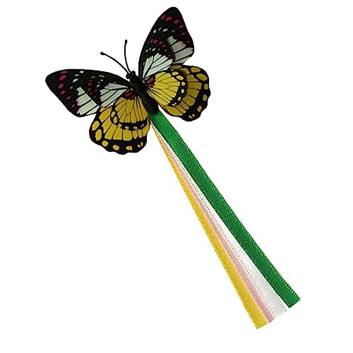 Povanjer Schmetterling Katze Spielzeug Ersatz Flutter Schmetterling Chaser Cat Toy Stick Teaser Wand Ersatz - Realistische und lustige Zubehör für Katzen