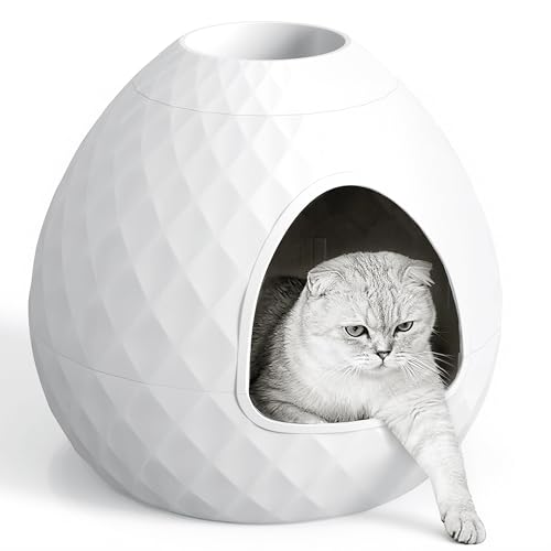 Versteckte Katzentoilette mit abnehmbarem Pflanzgefäß Pflanzentoilette versteckte Katzentoilette belüftet zur Geruchskontrolle multifunktional für Wohnzimmer Innenbereich Weiß ohne Pflanze