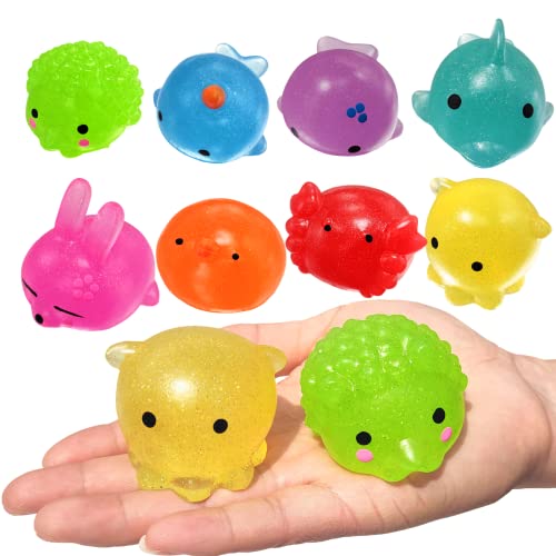 Aiyouwei 8-teilige Jumbo Glitzer Mochi Squishy Spielzeug Squishy Tiere Stress Reliever Kinder Party Gefälligkeiten