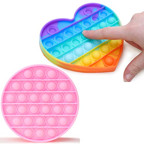 Toyland 2er Pack   It Sensorisches Zappelspielzeug   Viele zur Auswahl Rainbow Heart Pink Round
