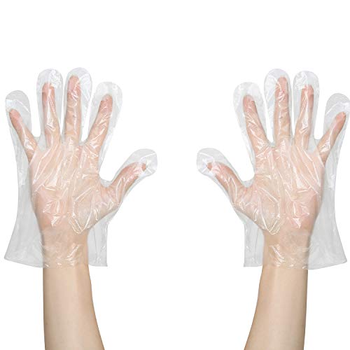 WIWJ 100 Stück Handschuhe Einweg - PE Plastikhandschuhe Einweghandschuhe Einmalhandschuhe Handschuhe Arbeitsschutzhandschuhe