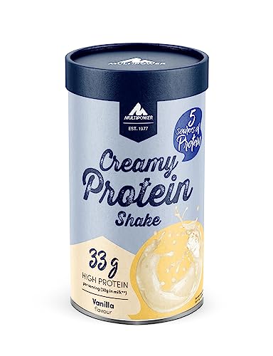 Multipower Creamy Protein Shake 420 g hochwertiges Vanille Protein Pulver mit Whey und Casein für leckere Shakes zum Muskelaufbau
