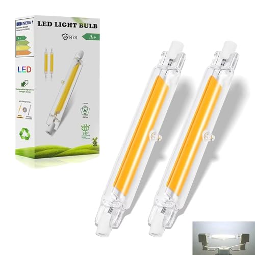 R7S LED 118mm Dimmbar 20W LED Lampen Ersatz für 200W J118mm Halogenstab R7S COB Glühbirne Kaltweiß 6000K 2000LM Kein Flackern 360 Abstrahlwinkel LE D Stab 2PCS