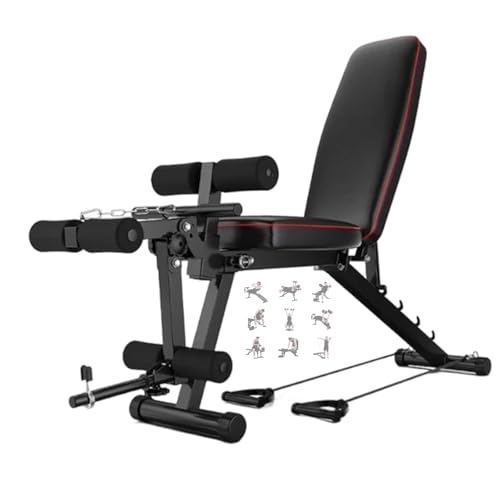 Hantelbank Verstellbar Mit Beinpresse Heimfitness Hantelbank Für Zuhause Flachbank Langhantelbank Für Zu Hause Oder Im FitnessstudioBlack One Size