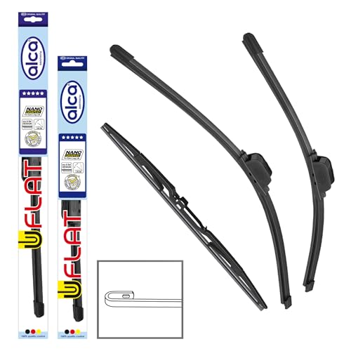 alca Scheibenwischer Set mit Heckscheibenwischer passend für MAZDA CX-3 02.2015-10.2024 U-FLAT Flachbalkenwischer Front- und Heckwischer