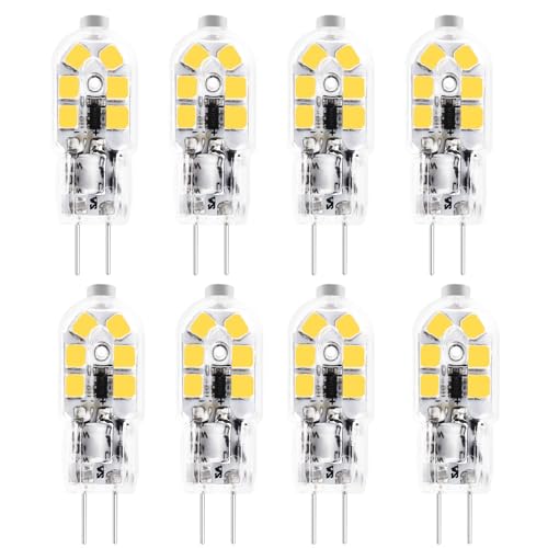 KUNKA T3 G4 LED Birne  Bi Pin Sockel JC T3 Halogen Glühbirne  20W Äquivalent 360 Kein Flackern Stiftsockellampe Glühbirnen 12V AC DC G4 GZ4 Bi Pin Sockel Warmweiß 3000K 8er Set