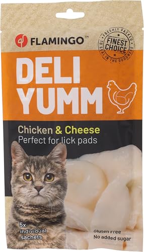 Flamingo Snack Deli Yumm Pasta mit Huhn Käse 70 g Ideal für Perserkatze Maine Coon Britisch Kurzhaar Siamkatze usw.