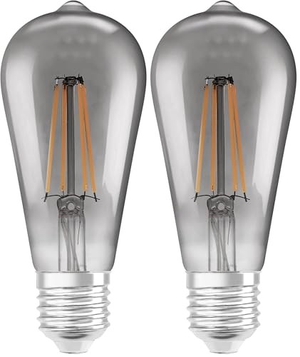 LEDVANCE E27 LED Lampe SMART Home Wifi Edison Filament Stil Leuchtmittel mit 6W 540Lumen Warmweiß 2500K kompatibel mit Alexa google oder App Lampen im 1er-Pack Packung mit 2