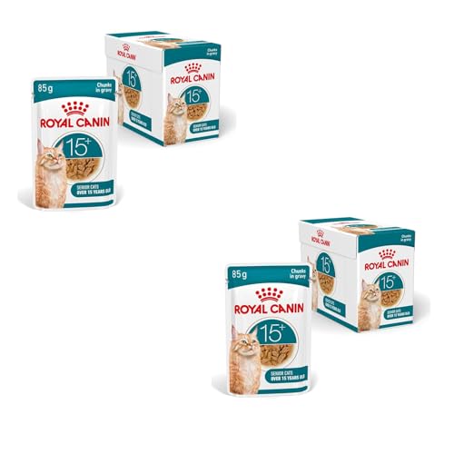 ROYAL CANIN AGEING 15 Gravy Doppelpack 2 x 12 x 85 g Nassfutter für Katzen ab dem 15. Lebensjahr Stückchen in Soße