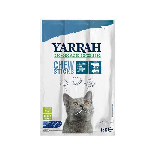 Yarrah - Chew Stick Cat with Beef and Fish Bio 25 x 15 g