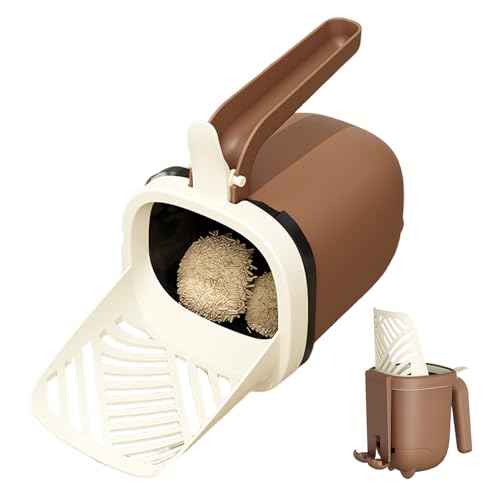 Katzenstreuschaufel mit Halter Tragbare Abfalldose Streuschaufel Kotschaufel Abfallbeutelhalter für Katze Huhn Hase Hamster Hundetoilette Indoor Outdoor Reise Wohnung