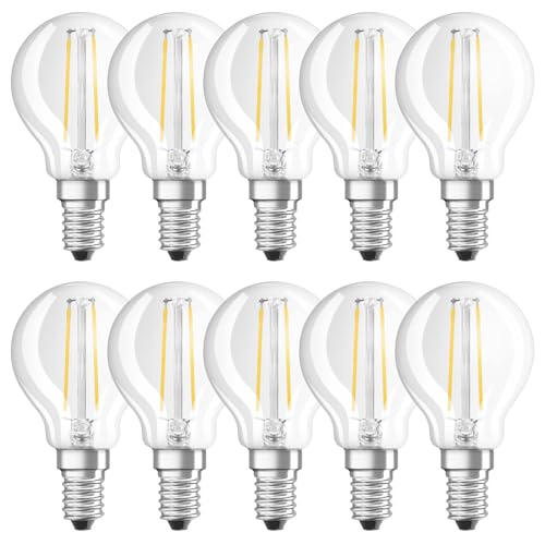 NCC-Licht 10 x LED Filament Leuchtmittel Tropfen 2 5W 25W E14 klar 250lm 840 Neutralweiß 4000K