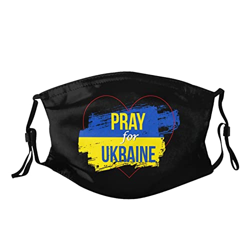 Gesichtsmaske mit ukrainischer Flagge waschbar wiederverwendbar Stoffmasken Mundschutz verstellbare Sturmhauben für Frauen Männer Teenager