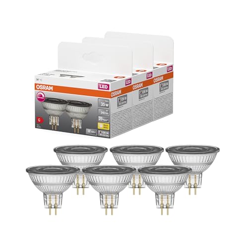 OSRAM LED SuperStar MR16 Dimmbare LED Lampe für GU5.3 Sockel Reflektor-Lampe GL 345 Lumen warmweiß 2700K Ersatz für herkömmliche 35W Glühbirnen 6er-Pack