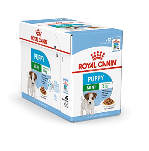  Mini Puppy Junior Wet Hundefutter 24 Packungen je 85g für junge und heranwachsende kleine Hunderassen bis 10 Monate.