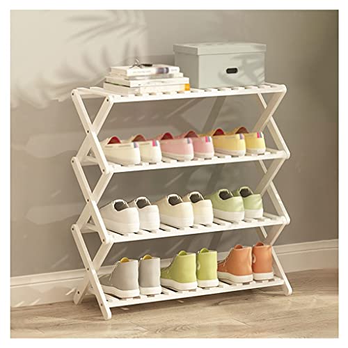  Schuhaufbewahrung Schuhgestell 4 Tier Speicherorganisator 20 Paar weiße Haushaltsregale natürlich Schuh Rack Speicherorganisator Simple Houseware für Wohnzimmer Ankleidezimmer und F