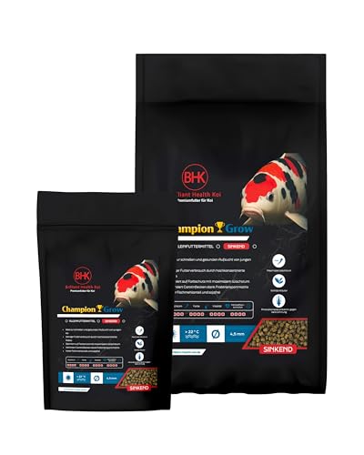 BHK Koi Futter Champion Grower Sink Sinkendes Wachstumsfutter für Muskelaufbau Vitalität 4 5 mm Pellets 5 kg