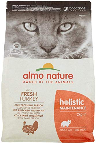 Almo Nature Holistic Adult Cat Maintenance mit Frischem Truthahn und Reis Trockenfutter für Katzen aller Rassen 2Kg