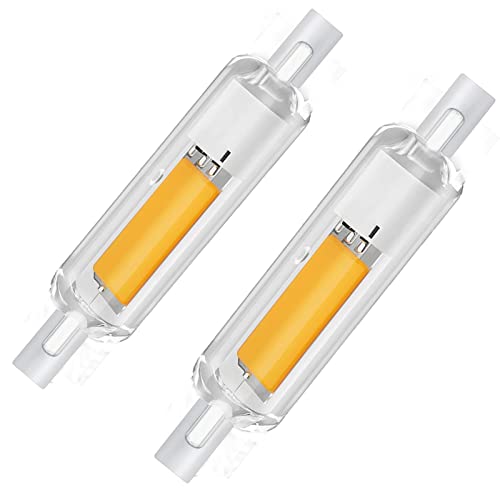R7S LED 78mm Dimmbar Lampen Warmweiß 2700K 20W R7S 78mm Glühbirne Ersatz für 200W Halogenstäbe 2000LM LED-Röhre für Deckenfluter Leselampen 360 Abstrahlwinkel 230V 2er Pack